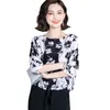 Yaz İpek Gömlek Kadın Baskı Artı Boyutu Ofis Bayan Blusas Mujer De Moda Yüksek Kaliteli Bluzlar Femme 10159 210521