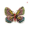 Pins Brooches Colorful Fashion Butterfly Metal Crystal Rhinestones Cutout Brooch Animal Banquet Wedding Bouquet Gifts Roya22