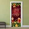 Wallpapers 77cm/90 cm kerstdecoratie 3d muurstickers sneeuwpop Santa Claus Xmas boompatroon Waterdichte deur poort decor rekwisieten