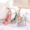 High Heel Shoe Keychain Rhinestone Crystal Purse Car Key Chain Bag Decorative Alloy Keyring G1019