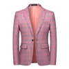 Mode printemps et automne décontracté hommes Plaid Blazer coton mince angleterre costume Blasers Masculino mâle veste