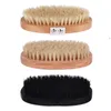 Natural boar bristle brush back body brush bamboo remove dead skin shower bath brushs spa massage with rivet without handle T500692