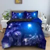 Galaxy Pattern Bedding Set Planet Duvet Cobertura Bedclothes Twin / King / Queen Cozy Confortter para Crianças Casa