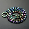 Laisses de chaîne pour animaux de compagnie en acier inoxydable de 15 mm Couleur Colliers de chien plaqués Teddy Bulldog Carlin Animaux Chaînes Collier