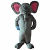Costume d'éléphant gris/Costume de mascotte d'éléphant aux yeux roses