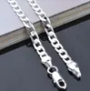 925 Sterling Silver Plated 4MM 16-24inches Chain Necklace Fashion Hip hop Necklaces For Men Women Wholesale