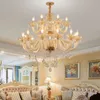 European Living Room Crystal Chandelier Simple Modern Restaurant Bedroom Lamp Luxury Villa Hotel Creative Glass Candle Lights