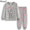 I LOVE MOM B Girls Pajamas Sets bedgown nighty children nightdress pyjamas kids Sleepwear clothes at home 100% Cotton pjs 210413