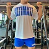 Mens sommargymnastik Fitness T-shirt Bodybuilding Shirts Tryck Andningsbar T-shirt Mens Sportkläder O-Neck Kortärmad Tee Toppar