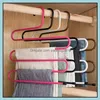 Hängande rack kläder hushållsorganisation hem trädgård 5 lager s form hängare mti funktionell non glid clothe scant byxa förvaring förtjockas