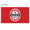 Deutschland Beck's Biere Bierflagge 3*5ft (90cm*150cm) Polyester-Flaggen Bannerdekoration fliegender Hausgarten Festliche Geschenke