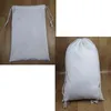 3pcs Stuff Sacks Sublimation DIY White Blank Canvas Christmas Gift Drawstring Bags