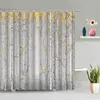 Rideaux de douche rétro couleur planche de bois rideau feuilles vertes plantes forêt arbre ferme grange fond décor tissu baignoire écran lavable