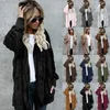 S-5XL Frauen Faux Pelz Teddybär Plüsch Mantel Jacken Mode Offenen Stich Winter Mit Kapuze Mantel Weibliche Langarm Fuzzy Jacke Damen 210412