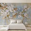 Taille personnalisée Fond d'écran 3D peint à la main vintage floral mural murals mural salon chambre murale de mur peinture murale