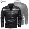 Mannen Biker lederen jas lente en herfst herenmode trend decoratieve motorfiets PU lederen jas heren jassen 211018