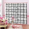 Black And White Curtains 3D Living Room Bedroom Curtain Decoration Note Design Kitchen Door Cortinas & Drapes