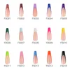 24/20pcs Gradient Ballerina False Nails Tips Flash Powder DIY Full Cover Coffin Fake Nail Tip Decoration Christmas Gift