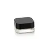 5 ml 5G Premium Glass Concentrate Jar Cube Square Style Black White Lid Thick Oil Dab Container