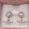 Andy Jewel Autentici borchie in argento sterling 925 Eleganza astratta Clear Cz Adatto a gioielli in stile Pandora europeo