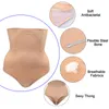 Mulheres Alto Cintura Butt Cintura Shaper Shaper Sexy Thong Underwear Cintura Treinador e Barracão Controle de Quadril Calcinha Bum Lifter Shapewear 210402