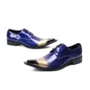 Итальянские мужские платье обувь натуральная кожа Оксфорды мужские свадебные туфли Вечеринка целый Щебень металлический формальный жених туфли для мужчин