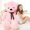 Giant Teddy Bear Kawaii Big 160cm 180cm 200cm 220cm Stuffed Soft Plush Toy Large Embrace Bear Chrildren Kids Doll Birthday Gift Q0727
