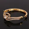 Grande braccialetto di cristallo austriaco Gioielli color oro Moda semplice per le donne Ragazze regalo Bracciali con strass Braccialetti Braccialetti