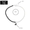 Chokers Round Pearl Beads Yin Yang Taichi Pendant Stainless Steel Chain Unisex Necklace Couple Jewelry Women Mens1838706