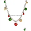 Oorbellen Ketting Sieraden Sets Kerst Set Kleur Bell Armband Ornamenten voor Dames Drop Levering 2021 1KU7W