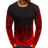 Дизайн Весна осень с длинным рукавом футболка мужская мода печать хип-хоп Cyberpunk O-шеи топы мужские футболки носит S
