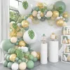 Macaron Green Balloon Garland Arch Kit Bröllop Ballon Födelsedagsfest Decor Kids Jungle Safari Tema Baby Shower 220217