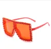 Wholesale oversized sunglasses Luxury Square Diamond Designer Shades For Women fashion ladies Rhinestone glasses eyeglasses