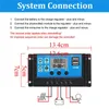 10/20/30/40/50A 12V/24V, contrôle du temps d'éclairage, adaptation automatique, contrôleur de Charge solaire, double Port USB, indicateur LED PWM