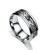 Mode 8mm Wedding Band Ring voor Mannen Vrouwen Retro Keltische Dragon Inlay Rode Koolstofvezel Ringen Maat 6-13