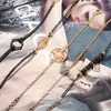 PC/zestaw klasyczny złoty kolor serca kompas wielowarstwowy Regulowany otwarty zestaw bransoletki dla kobiet mody biżuterii biżuterii