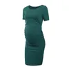 Maternity Dresses Womens Clothing Ruched Short Sleeve Dress Mama Casual Pregnant Summer Knee Length Bodycon Pregnancy Clothes