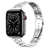 Pulseira para Apple Watch 7 6 Strap 40mm 44mm Slim Stainless Stonless Steel Watch Series 5 3 38mm 42mm Women Girls Wristband2419271