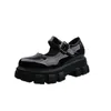 2022 Новые Черные 5см Высокие каблуки Обувь Женщины Насосы Мода Патентная Кожаная Платформа Обувь Женщина Round Toe Mary Jane Обувь Муджер