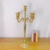 Centrotavola deco per eventi Candelabri a 5 bracci in metallo dorato portacandele centrotavola per decorazioni nuziali senyu439