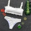 Kvinnors badkläder Kvinnor Bikini Set Ruffle Push Up Ladies Swim Wear Bathing Suits Two Piece Swimsuit Maillot de Bain Femme
