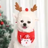 Autumn Winter Dog Apparel Cats Clothes Pet Christmas Decoration New Year Cat Doggy Hat Bibbs Xmas Dogs Headdress Saliv Handduk PETS DECED Supplies Zl0003