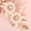 MOGAKU Elegant Wedding Bridal Combs Headdress for Women Party Prom Crystal Jewelry Flower Hair Pins Rhinestone Comb