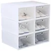 PP Clear Multicolor Shoe Boxes Foldable Storage Transparent Organizer Stackable Display Superimposed Combination dustproof Shoes Containers Cabinet JY0558