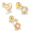 Korean Style Heart Flower Helix Ear Cartilage Tragus Studs Earrings Body Piercing Jewerly For Women and Girls