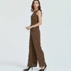 Frauen Sommer Leopard Print Overall Party Chiffon Oansatz Elegante Volle Länge High Street Strampler Plus Größe 3XL 4XL 210625