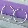 Grande orecchio da donna 5cm Charm ear Hoop Huggie Gioielli regalo 925 placcatura in argento cerchio motivo decorativo Orecchini