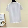 Bahar Kelebek Düğüm T-Shirt Kadın Kore Ins Karakter Baskılı Gevşek Temel Ceket Kız Öğrenciler Tişört T Shirt Kadınlar 210603