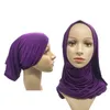 2 조각 모달 이슬람 여성 Hijab Caps Headscarf Shawls Jersey Hijab 여성용 코튼 터빈 여성용 스카프 이슬람 새로운