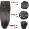 ZZHAIR 16 "-32" 8pcs 세트 클립 in/on 100% 브라질 레미 인간의 머리카락 확장 전체 머리 100g 120g 140g 자연 스트레이트